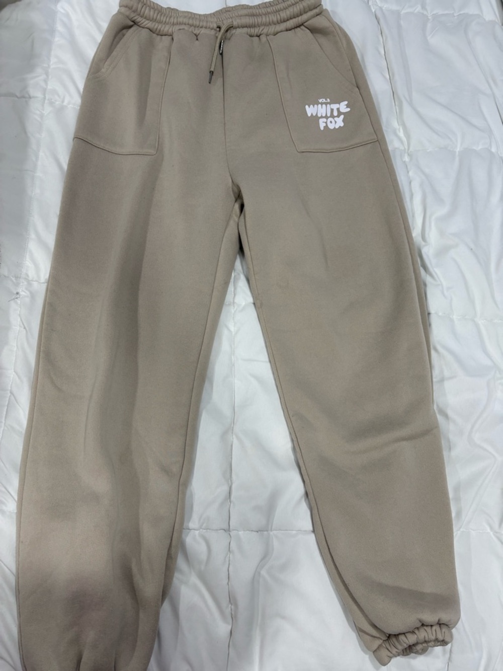 White Fox Boutique Taupe Logo Joggers